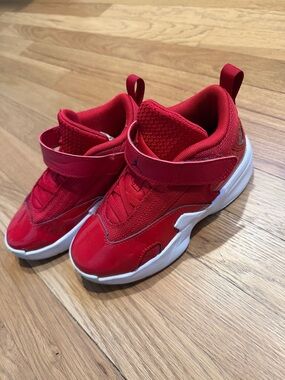 Jordan Kids Red Mid-Top Sneakers with White Sole